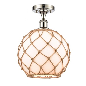 Farmhouse Rope - 1 Light Semi-Flush Mount-13.25 Inch Tall and 10 Inch Wide - 1424402