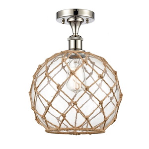 Farmhouse Rope - 1 Light Semi-Flush Mount-13.25 Inch Tall and 10 Inch Wide - 1424497