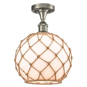 Farmhouse Rope - 1 Light Semi-Flush Mount-13.25 Inch Tall and 10 Inch Wide - 1424468