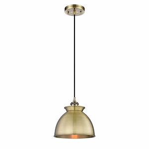 Adirondack - 1 Light Cord Hung Mini Pendant In Industrial Style-10 Inches Tall and 8.13 Inches Wide - 1424509