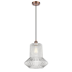 Springwater - 100W 1 LED Cord Hung Mini Pendant-15 Inch Tall and 12 Inch Wide - 1424576