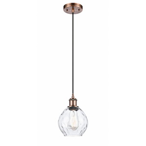 Waverly - 1 Light Cord Hung Mini Pendant In Industrial Style-9 Inches Tall and 6 Inches Wide - 1289503