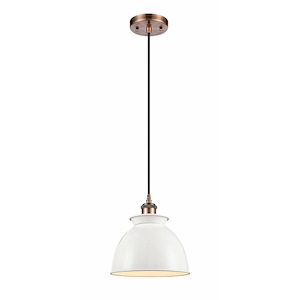 Adirondack - 1 Light Cord Hung Mini Pendant In Industrial Style-10 Inches Tall and 8.13 Inches Wide - 1424430