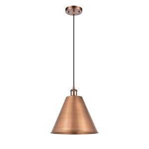 Berkshire Metal - 1 Light Cord hung Mini Pendant-13 Inch Tall and 12 Inch Wide - 1424456