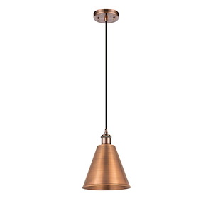 Berkshire Metal - 1 Light Cord hung Mini Pendant-10 Inch Tall and 8 Inch Wide - 1426798