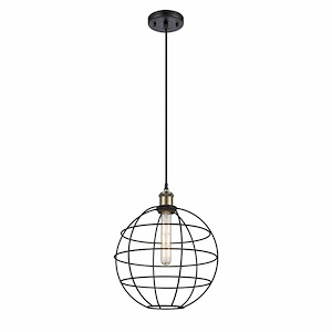 Lake Placid - 1 Light Cord Hung Pendant In Industrial Style-14.5 Inches Tall and 12 Inches Wide - 1316736