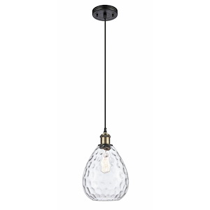 Waverly - 1 Light Cord Hung Mini Pendant In Industrial Style-12 Inches Tall and 8 Inches Wide - 1289473
