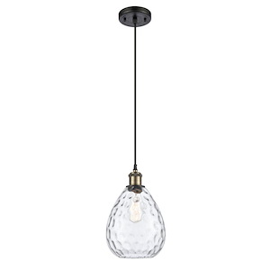 Waverly - 100W 1 LED Cord Hung Mini Pendant-12 Inch Tall and 8 Inch Wide - 1424555