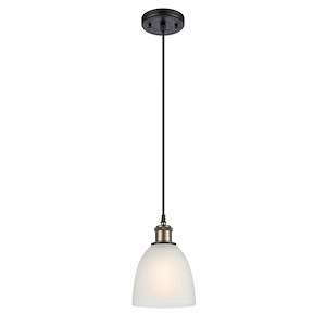 Castile - 1 Light Cord Hung Mini Pendant In Industrial Style-9 Inches Tall and 6 Inches Wide - 1289474
