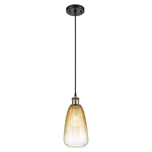 Brookhaven Almond - 1 Light Ballston Cord Hung Mini Pendant-13 Inch Tall and 6 Inch Wide - 1387676