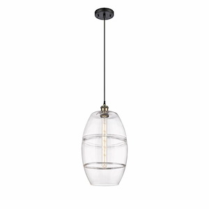 Vaz - 1 Light Cord Hung Mini Pendant In Industrial Style-18.5 Inches Tall and 10 Inches Wide - 1329976