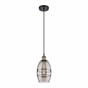 Vaz - 1 Light Cord Hung Mini Pendant In Industrial Style-8.13 Inches Tall and 5.88 Inches Wide - 1329988