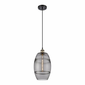 Vaz - 1 Light Cord Hung Mini Pendant In Industrial Style-9.88 Inches Tall and 8 Inches Wide - 1329984