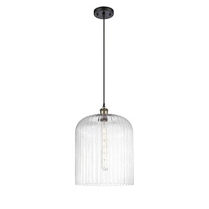 Bridal Veil - 1 Light 12" Cord hung Mini Pendant-9 Inch Tall and 5 Inch Wide - 1424746