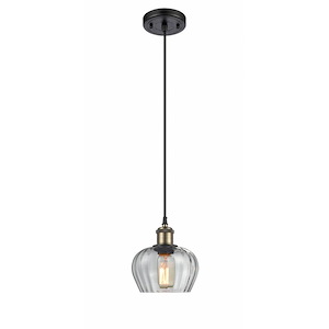 Fenton - 1 Light Cord Hung Mini Pendant In Industrial Style-7.5 Inches Tall and 6.5 Inches Wide - 1289465