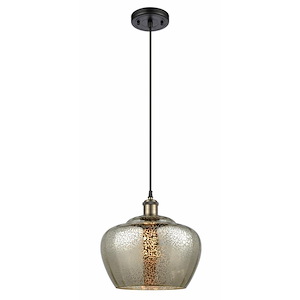 Fenton - 1 Light Cord Hung Mini Pendant In Industrial Style-11 Inches Tall and 11 Inches Wide - 1289523