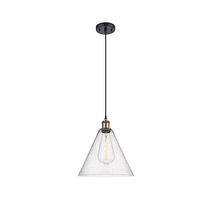 Berkshire Glass - 1 Light Cord hung Mini Pendant-13 Inch Tall and 12 Inch Wide - 1289504