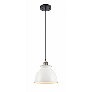 Adirondack - 1 Light Cord Hung Mini Pendant In Industrial Style-10 Inches Tall and 8.13 Inches Wide - 1424465