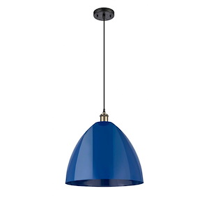 Plymouth Dome - 1 Light Cord Hung Mini Pendant In Industrial Style-18.75 Inches Tall and 16 Inches Wide - 1289468