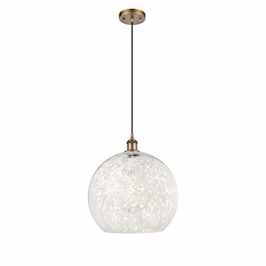 White Mouchette - 1 Light Cord Hung Pendant In Modern Style-16.63 Inches Tall and 13.75 Inches Wide - 1329963