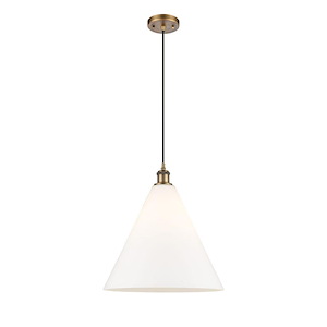 Berkshire Glass - 1 Light Cord hung Pendant-17 Inch Tall and 16 Inch Wide - 1424731