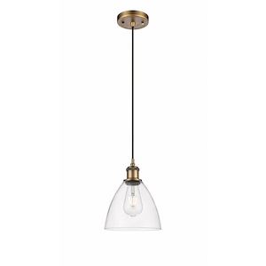 Bristol - 1 Light Glass Cord hung Mini Pendant-9.5 Inch Tall and 7.5 Inch Wide - 1424562