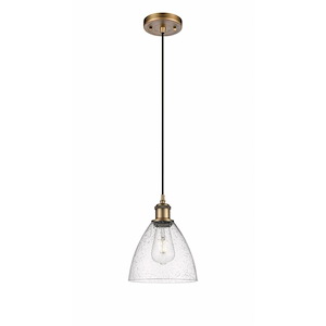 Bristol - 1 Light Glass Cord hung Mini Pendant-9.5 Inch Tall and 7.5 Inch Wide - 1424557