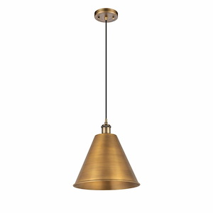 Ballston Cone - 1 Light Mini Pendant In Industrial Style-14.75 Inches Tall and 12 Inches Wide - 1297581
