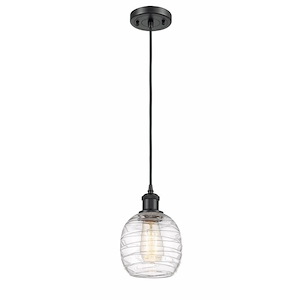 Belfast - 1 Light Cord Hung Mini Pendant In Industrial Style-9 Inches Tall and 6 Inches Wide - 1289463