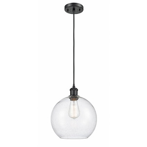 Athens - 1 Light Cord Hung Mini Pendant In Industrial Style-13 Inches Tall and 10 Inches Wide - 1289502