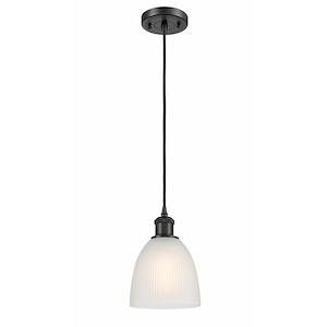 Castile - 1 Light Cord Hung Mini Pendant In Industrial Style-9 Inches Tall and 6 Inches Wide - 1289474