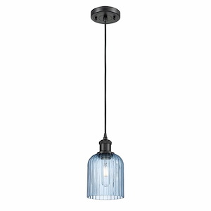 Bridal Veil - 1 Light Cord Hung Mini Pendant-9 Inch Tall and 5 Inch Wide - 1364530