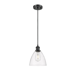 Bristol - 1 Light Glass Cord hung Mini Pendant-9.5 Inch Tall and 7.5 Inch Wide - 1424582