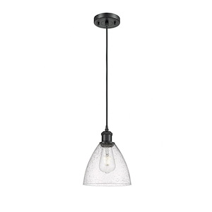 Bristol - 1 Light Glass Cord hung Mini Pendant-9.5 Inch Tall and 7.5 Inch Wide - 1424688