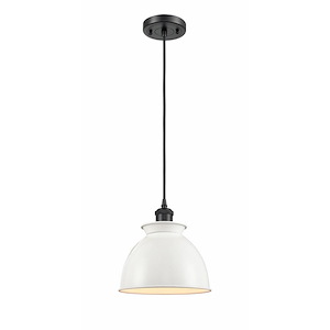 Adirondack - 1 Light Cord Hung Mini Pendant In Industrial Style-10 Inches Tall and 8.13 Inches Wide - 1424673