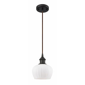Fenton - 1 Light Cord Hung Mini Pendant In Industrial Style-7.5 Inches Tall and 6.5 Inches Wide - 1289465