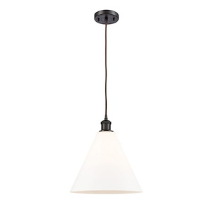 Berkshire Glass - 1 Light Cord hung Mini Pendant-13 Inch Tall and 12 Inch Wide - 1424699