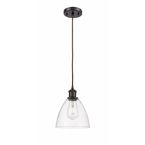 Bristol - 1 Light Glass Cord hung Mini Pendant-9.5 Inch Tall and 7.5 Inch Wide - 1424720