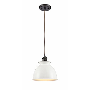 Adirondack - 1 Light Cord Hung Mini Pendant In Industrial Style-10 Inches Tall and 8.13 Inches Wide - 1424683