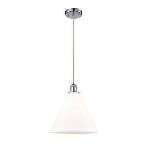 Berkshire Glass - 1 Light Cord hung Mini Pendant-13 Inch Tall and 12 Inch Wide - 1424927