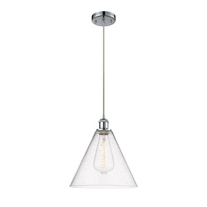 Berkshire Glass - 1 Light Cord hung Mini Pendant-13 Inch Tall and 12 Inch Wide - 1424757