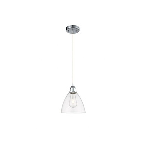 Bristol - 1 Light Glass Cord hung Mini Pendant-9.5 Inch Tall and 7.5 Inch Wide - 1424929