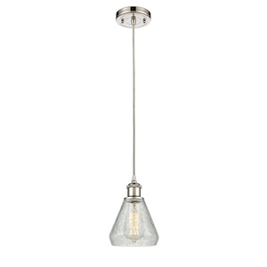 Conesus - 1 Light Cord Hung Mini Pendant In Industrial Style-10 Inches Tall and 6 Inches Wide - 1289442