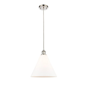 Berkshire Glass - 1 Light Cord hung Mini Pendant-13 Inch Tall and 12 Inch Wide - 1424722