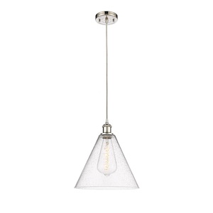 Berkshire Glass - 1 Light Cord hung Mini Pendant-13 Inch Tall and 12 Inch Wide - 1424806