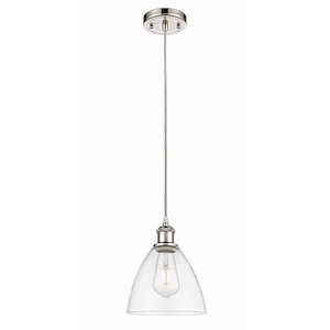 Bristol - 1 Light Glass Cord hung Mini Pendant-9.5 Inch Tall and 7.5 Inch Wide - 1424932