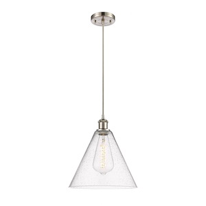 Berkshire Glass - 1 Light Cord hung Mini Pendant-13 Inch Tall and 12 Inch Wide - 1424837