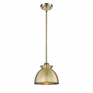 Adirondack - 1 Light Stem Hung Mini Pendant In Art Deco Style-10 Inches Tall and 8.13 Inches Wide - 1424907