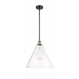 Berkshire Glass - 1 Light Pendant-17 Inch Tall and 16 Inch Wide - 1424862