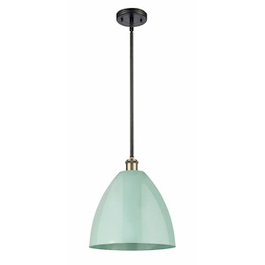 Plymouth Dome - 1 Light Stem Hung Pendant In Industrial Style-12.75 Inches Tall and 12 Inches Wide - 1289541